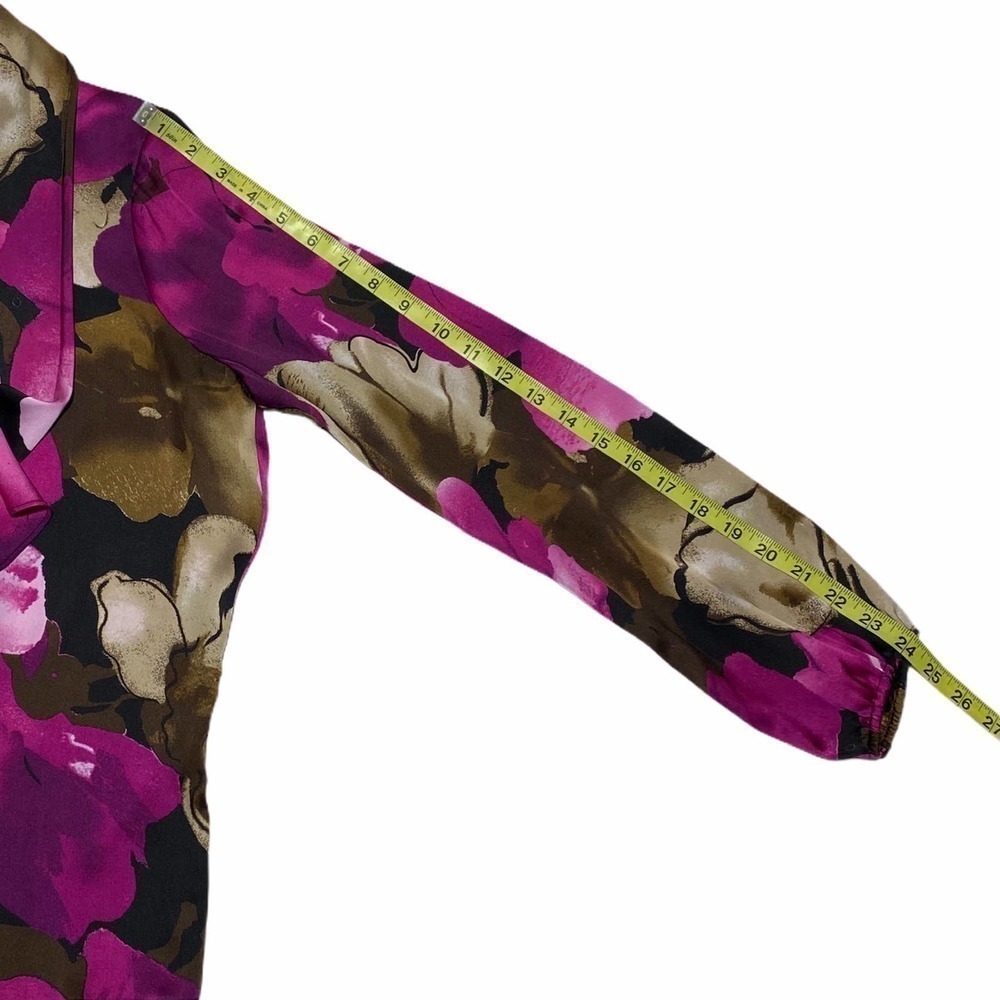 NEW Directions Floral Tie-Neck Blouse Size Medium - Picture 9 of 10